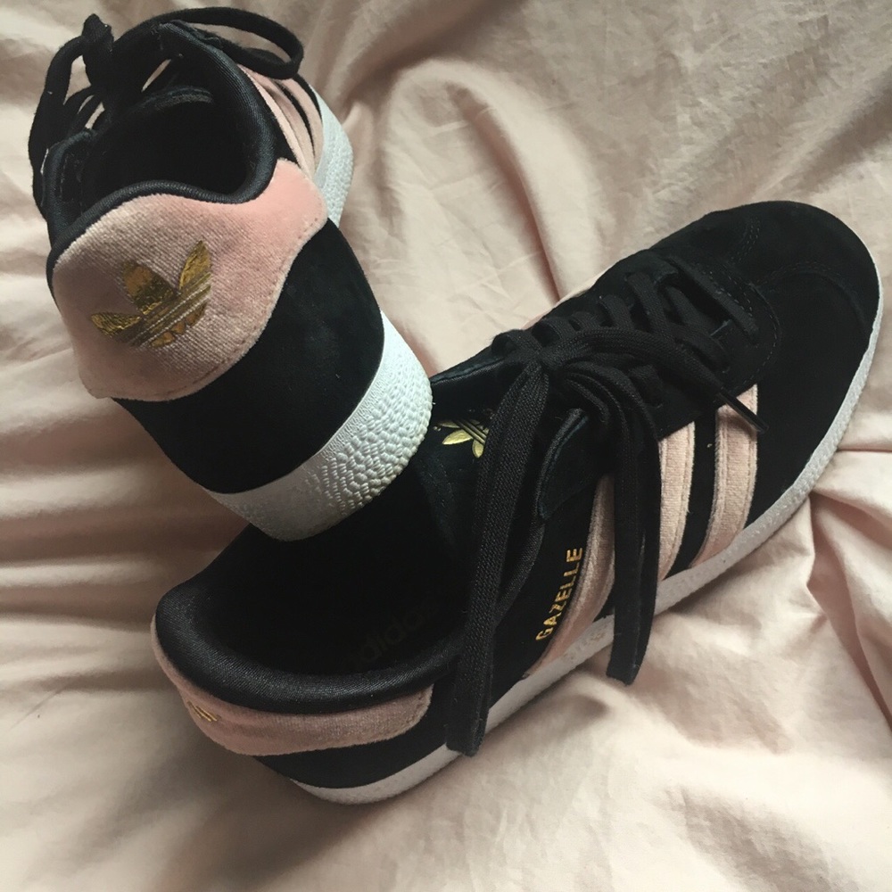 Adidas Gazelle Black/Pink Velvet and Suede